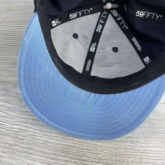 Anaheim Angels Hat Fitted Mens 7 1/8 Blue Plain Logo New Era MLB Baseball Cap - Picture 14 of 16